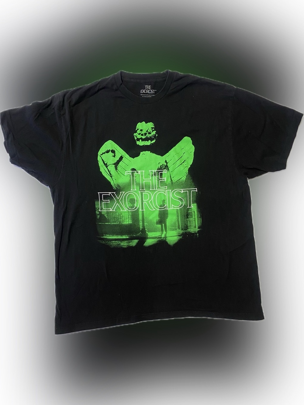 The Exorcist Black Tee with Neon Green Graphic